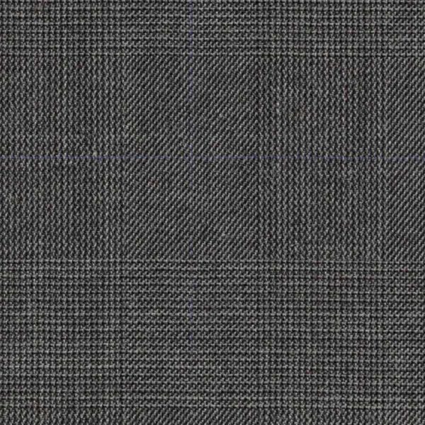 Holland and Sherry Swan Hill 2018 mid gray glen check with royal blue windowpane 1 3/8 x 1 7/8 inch