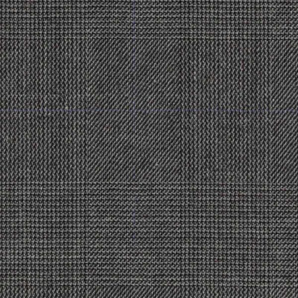 Holland and Sherry Swan Hill 2018 mid gray glen check with royal blue windowpane 1 3/8 x 1 7/8 inch