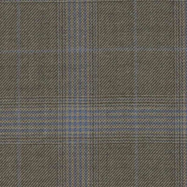 Holland and Sherry Swan Hill 2018 tan/blue mock glen check 1 1/2 x 2 inch